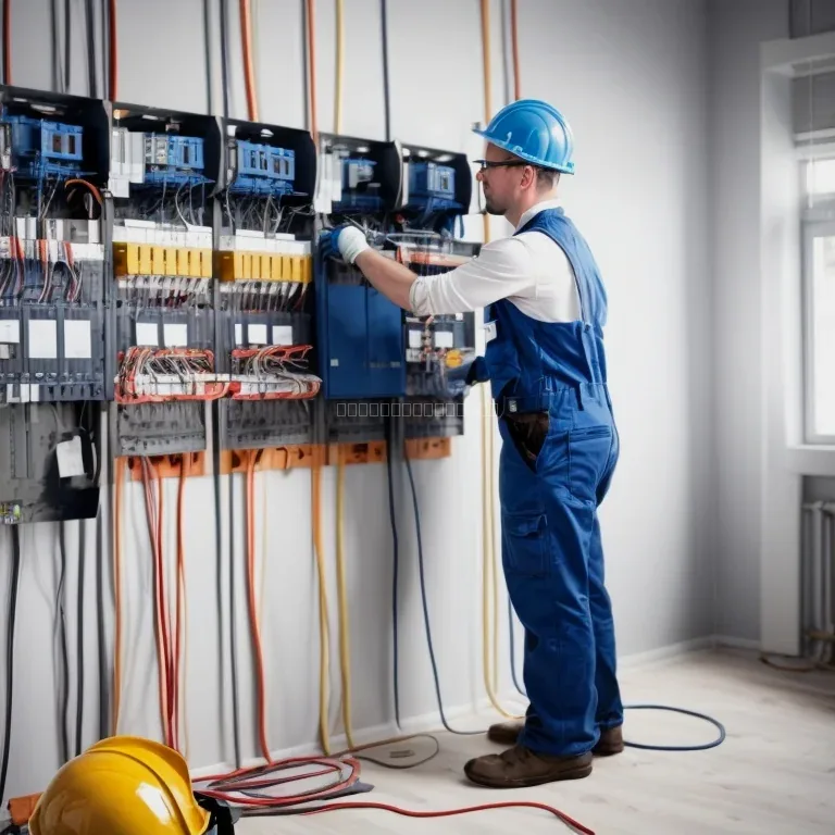 Técnico realizando conexión segura en tablero eléctrico