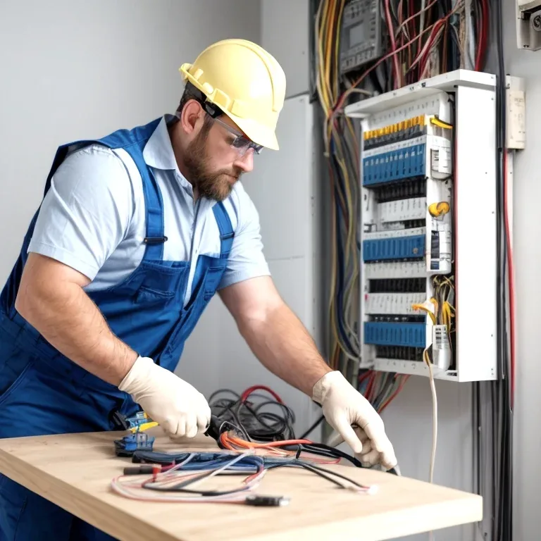 mano instalando conexion electrica